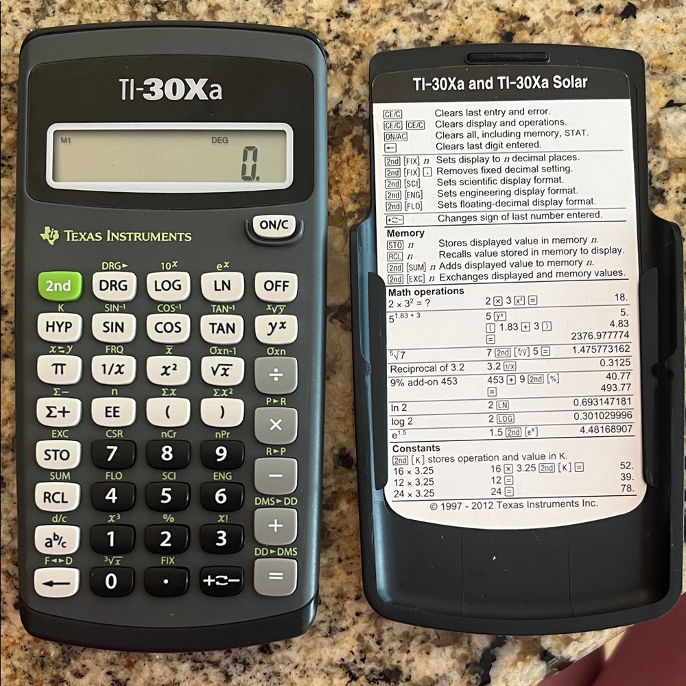 Texas Instruments TI-30Xa Scientific Calculator - Black